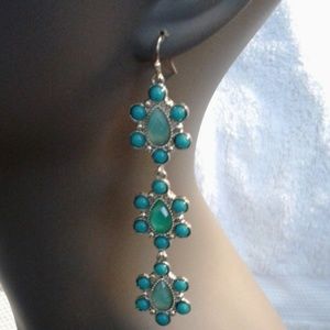 Designer Jewelry - Turquoise colored drop dangle hook earrings Designer Jewelry - Turquoise colored drop dangle hook earrings